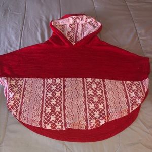 Red Lace pattern no sleeve sweater